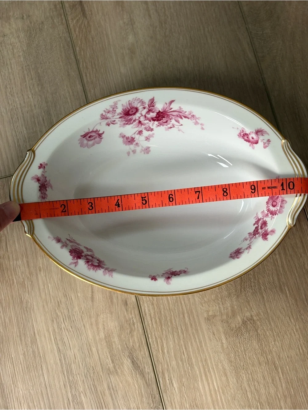 Noritake Vintage Pink Chrysanthemum China Japan Serving Bowl Dish Gold Trim